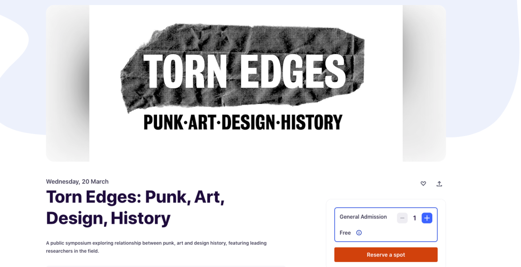 punk art conference poster at University of the Arts London